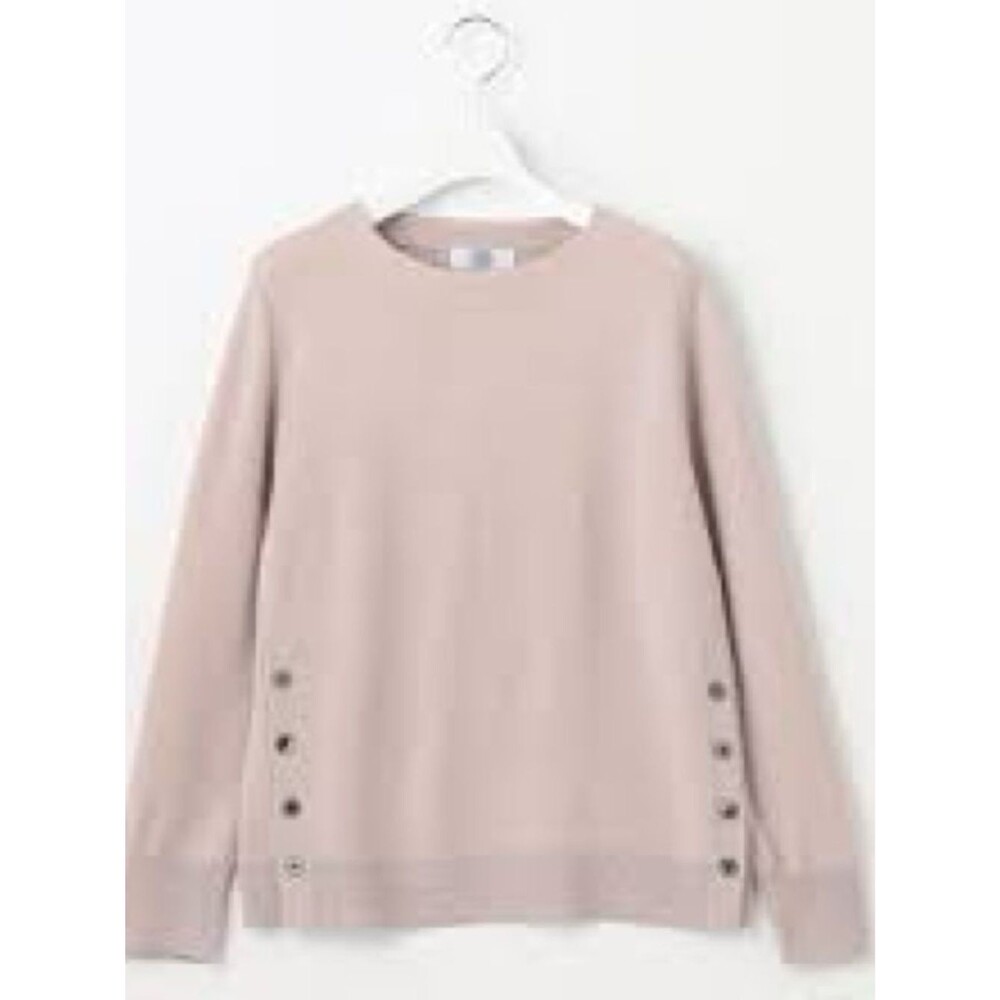 Abercrombie & Fitch Soft Fleece crewneck sweatshirt side snaps dusty pink M